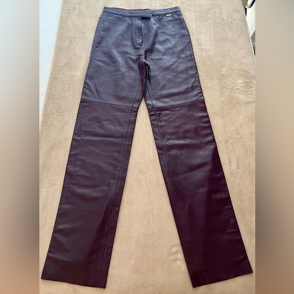 ESCADA SPORT Burgundy Leather Pants